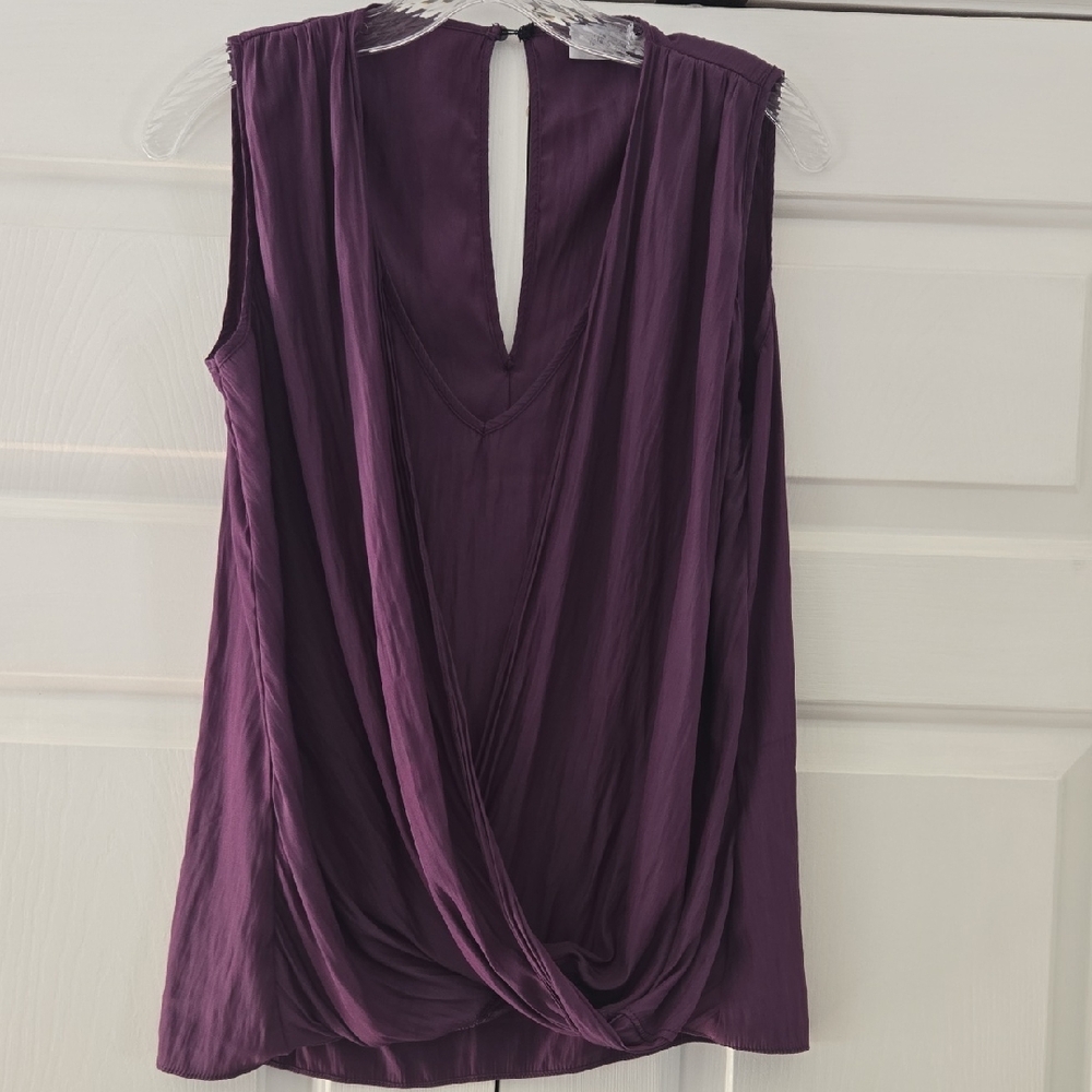 Purple Sleeveless Drape Top
